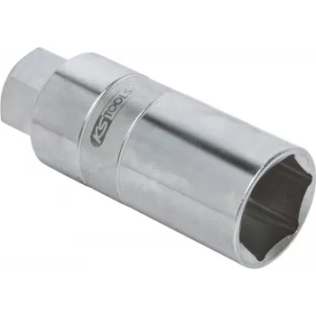 KS TOOLS 150.9421 Llave de vaso de contraje para amortiguadores hexágono exterior, 21 mm, accionamiento 1/2