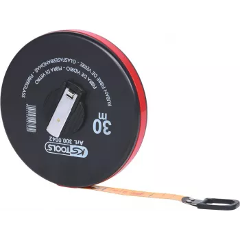 KS TOOLS 300.0042 cinta métrica de fibra de vidrio de 30m con carcasa cerrada y manivela