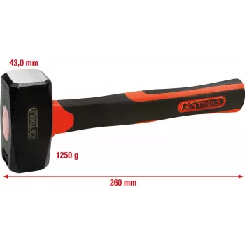 KS TOOLS Mazo con mango de fibra de vidrio, 1250 g (142.5126)