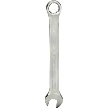 KS TOOLS llave de estrella acodada 10 mm, acero cromo-vanadio, acabado mate satinado cromado, DIN 3113 Forma A, ISO 3318, ISO 7738 (BT011910)
