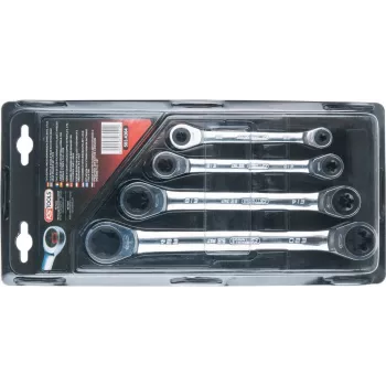 KS TOOLS GEARplus Juego de llaves de carraca de doble anillo TX-E, 4 piezas (503.4364)
