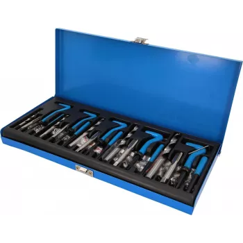 KS TOOLS Set de reparación de roscas, 131 piezas, insertos de rosca de alambre métricos M5-M12, acero inoxidable, en maletín BT541150