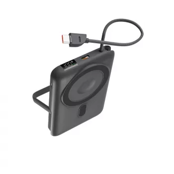 KSIX batería externa magnética 10000 mAh, 22,5W para iPhone y Apple Watch, gris