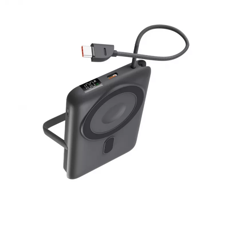 KSIX batería externa magnética 10000 mAh, 22,5W para iPhone y Apple Watch, gris