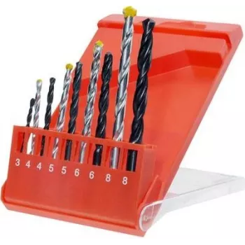 KWB 420200 Juego de brocas helicoidales HSS-R, 9 piezas, 1,5-6 mm, DIN 338, para madera, plástico, metal, chapa, perfiles