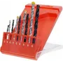 KWB 420200 Juego de brocas helicoidales HSS-R, 9 piezas, 1,5-6 mm, DIN 338, para madera, plástico, metal, chapa, perfiles