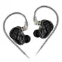 KZ ZAR NO MIC - Auriculares In-Ear Monitor, híbridos de 8 drivers, 1 dinámico + 7 Balanced Armature, cable desmontable, conector jack de 3,5 mm, gris oscuro