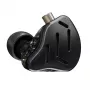 KZ ZAX NO MIC auriculares in-ear con 1 driver dinámico + 7 drivers balanced armature, driver dinámico de 10mm, impedancia 24Ω, sensibilidad 113dB, cable desmontable de 2 pines, negro