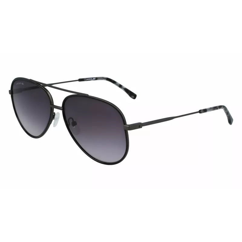 Lacoste L247S021 Gafas de sol de hombre - Montura negra, lentes grises, 59 mm