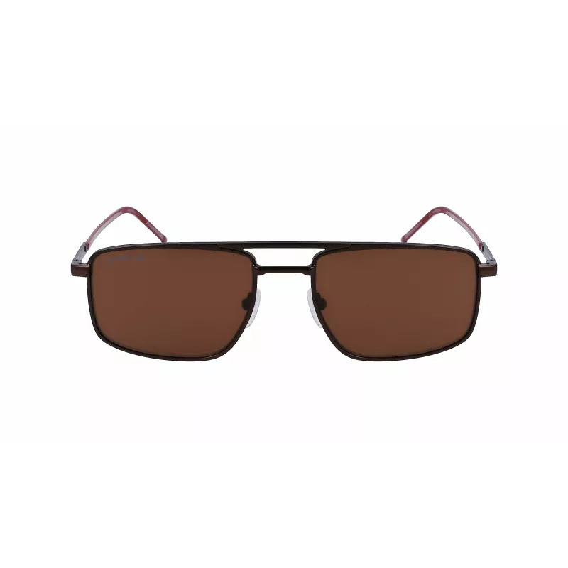 Lacoste Gafas de sol rectangulares de hombre L255S-5619201 - Montura habana/carey, lentes verdes, 56/19/145 mm