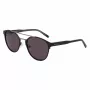 Lacoste L263S-2 Gafas de sol rectangulares para hombre - Montura negra, lentes grises, 53mm