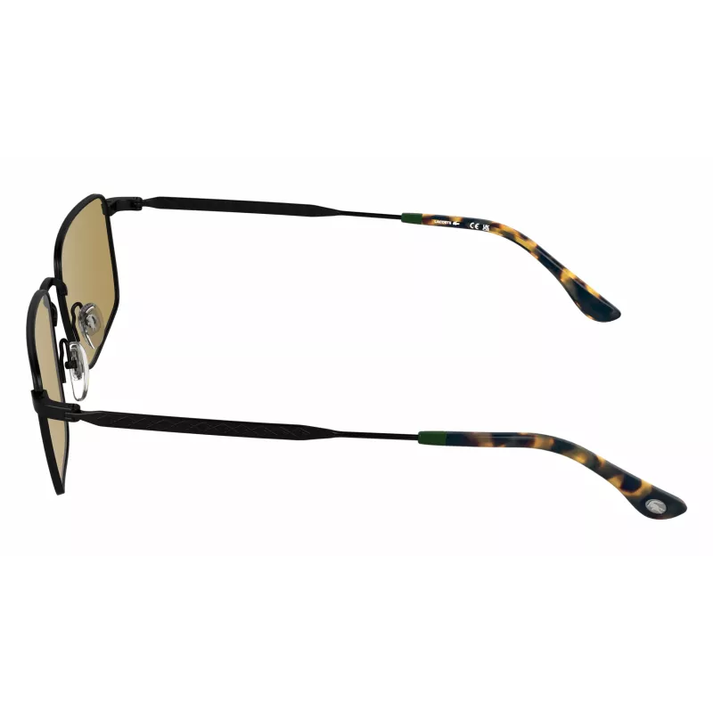 LACOSTE L277S-5519002 Gafas de sol rectangulares para hombre - Montura de acetato negra, lentes de policarbonato grises, protección UV400