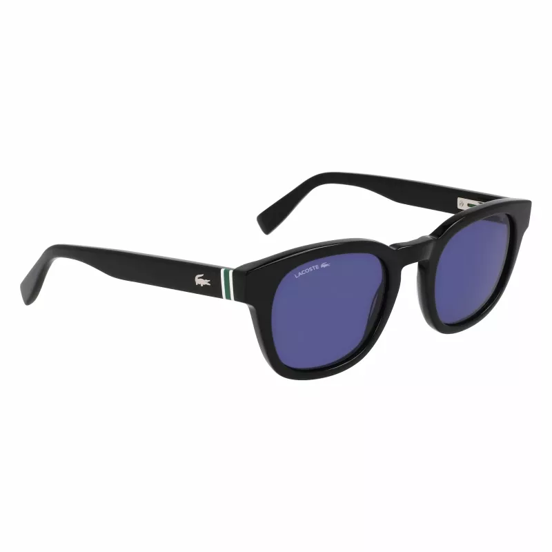 Lacoste L6015SN-1 Gafas de sol unisex Montura negra Lentes grises 49mm
