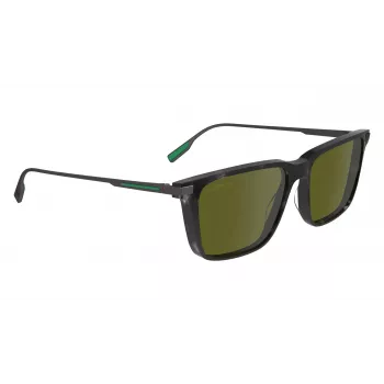 Lacoste L6017S5517240 gafas de sol rectangulares Havana para hombre - lentes marrones 55/17/145 mm