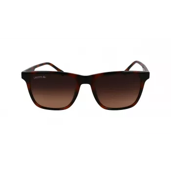 Lacoste L6041S-214 Gafas de sol rectangulares para hombre Havana Montura de acetato Lentes de policarbonato marrones 54mm