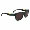 Lacoste L6043S-301 Gafas de sol hombre rectangulares - montura verde, cristales grises, 56/18/145 mm
