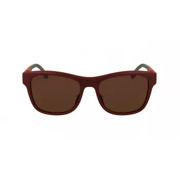 LACOSTE L6043S-601 Gafas de sol rectangulares para hombre - Montura negra Lentes grises 56/18/145 mm