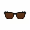 Lacoste L6045S-1 Gafas de sol de hombre, montura de acetato negra, lentes de policarbonato grises, 54/19/145 mm