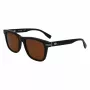 Lacoste L6045S-1 Gafas de sol de hombre, montura de acetato negra, lentes de policarbonato grises, 54/19/145 mm