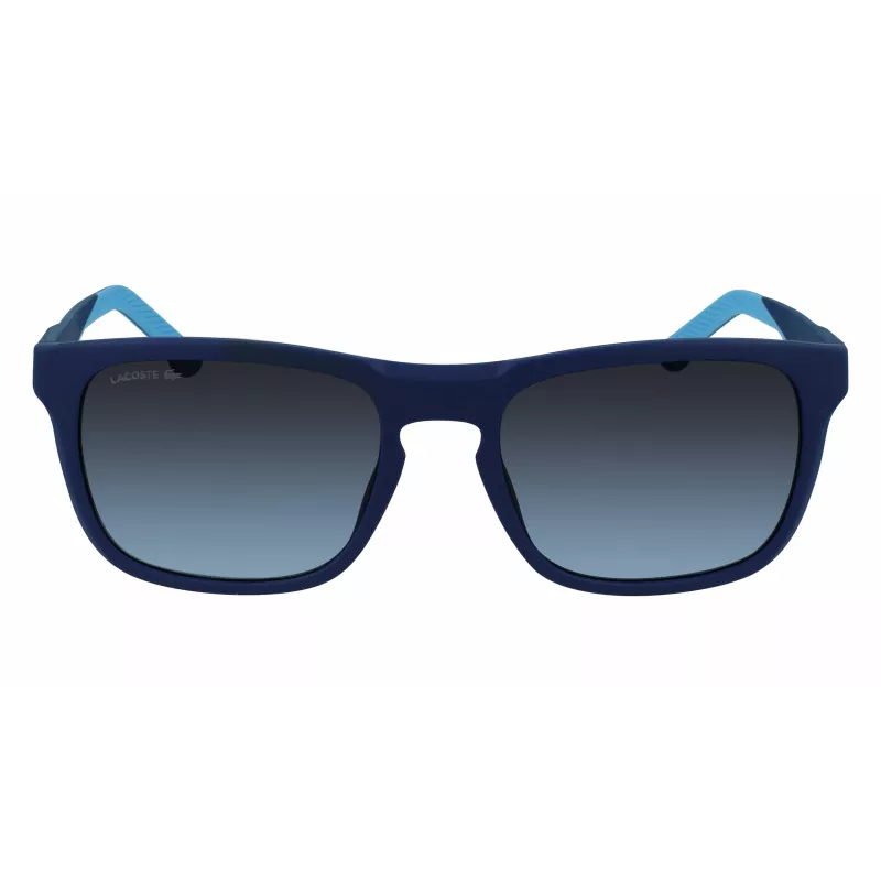 Lacoste Gafas de sol de hombre L956S 401, montura azul, lentes grises, 55 mm