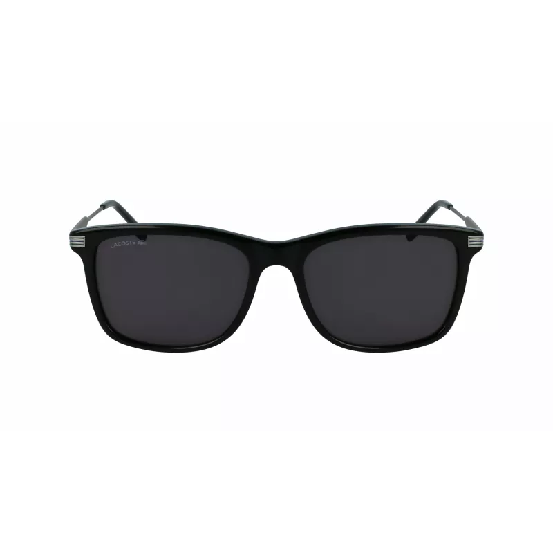 Lacoste Gafas de sol de hombre L960S, cuadradas - Montura negra, lentes verdes, 56/18/140 mm, UV400