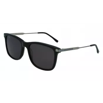 Lacoste Gafas de sol de hombre L960S, cuadradas - Montura negra, lentes verdes, 56/18/140 mm, UV400