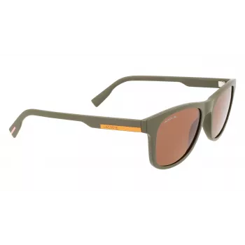 LACOSTE L969S-5420317 Gafas de sol rectangulares unisex - Montura negra lentes grises 54/20/145 mm