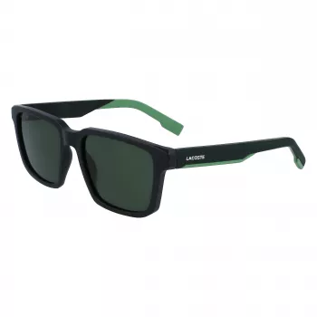 Gafas de sol de hombre Lacoste L999S-301, montura verde mate, lentes verde oscuro, 55/18/145 mm