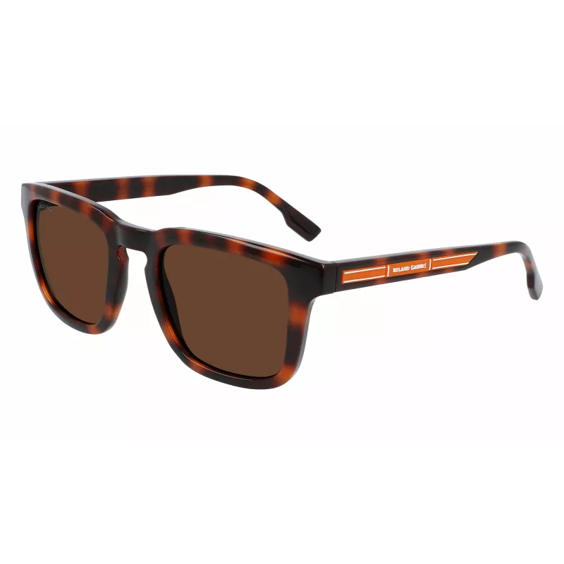 Lacoste Gafas de sol rectangulares de hombre L951SRG-214 habana acetato lentes de policarbonato verdes 52/22/145 mm