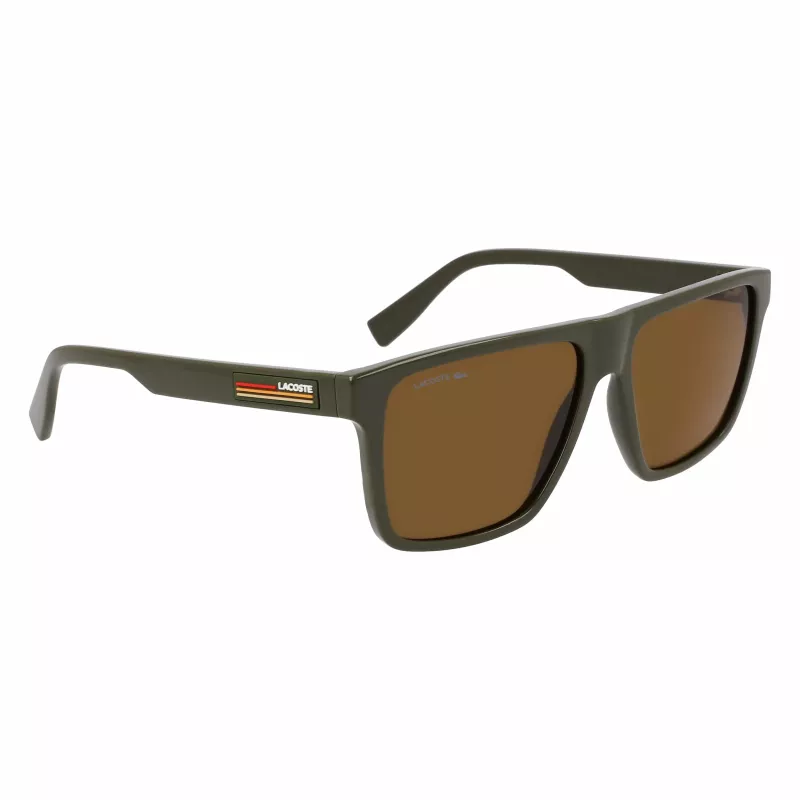 Lacoste Gafas de sol de hombre L6027S-275 Havana acetato rectangular 57mm
