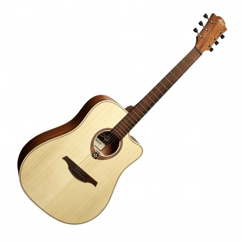 Lag GLA Tramontane 70 DC Dreadnought Cutaway Guitarra acústica-eléctrica - natural