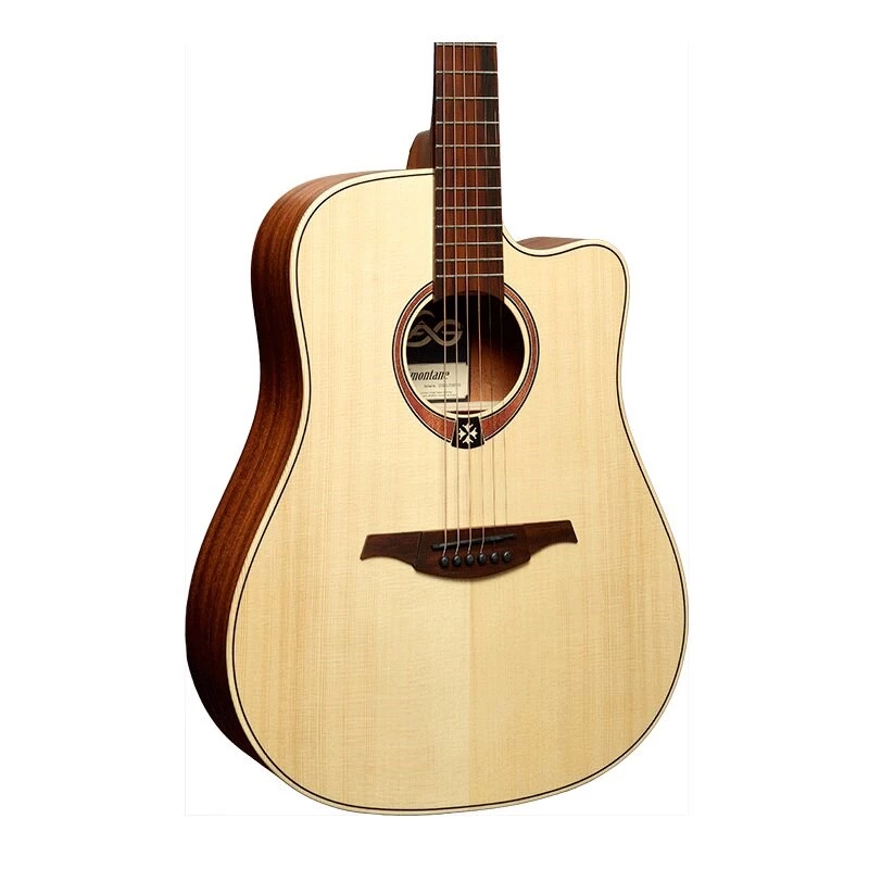 Lag GLA Tramontane 70 DC Dreadnought Cutaway Guitarra acústica-eléctrica - natural