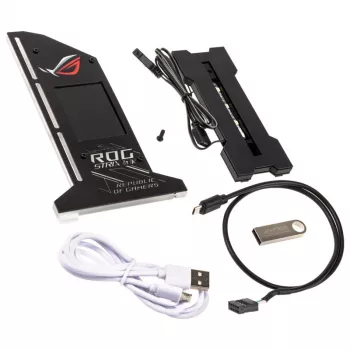 Lamptron soporte vertical para GPU con pantalla - negro