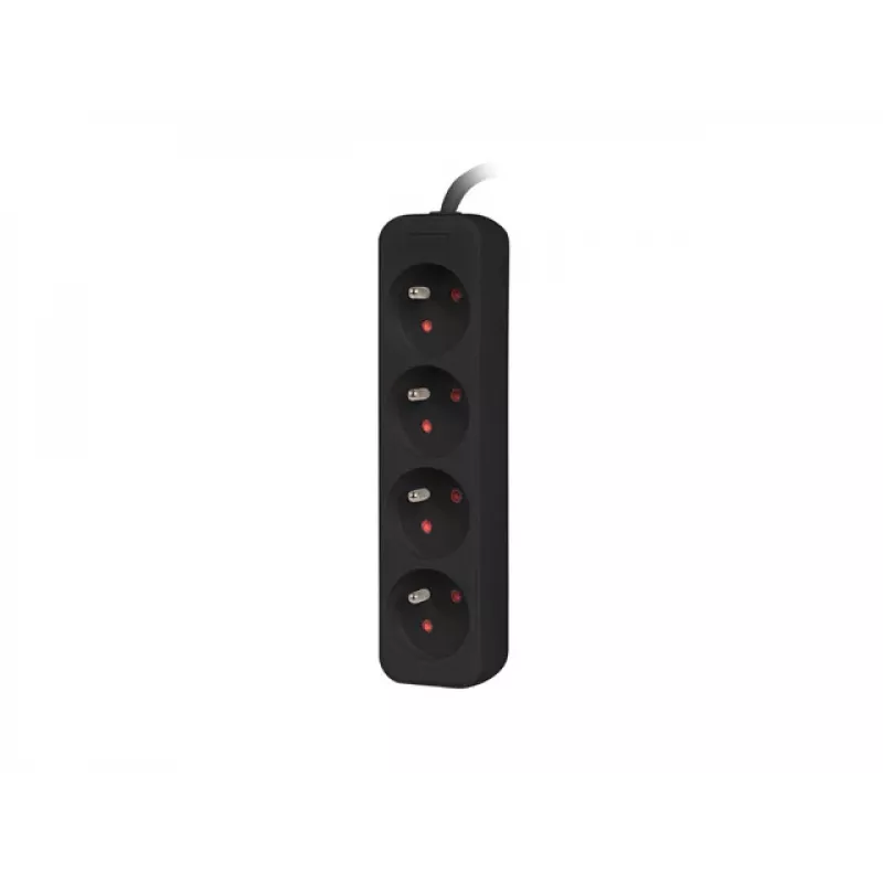 Lanberg Regleta de Enchufes, 4 Tomas Francesas, Cobre de Calidad, 1,5 m | PS0-04E-0150-BK