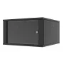 LANVIEW RWF07U66BL Armario de pared 7U 19 pulgadas Flat Pack de montaje rápido, Negro