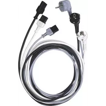 LAPP Cable de alimentación con conector Schuko a conector hembra IEC C13, H05VV-F, 2,5 m, Negro, 10 A, 250 V 73222334
