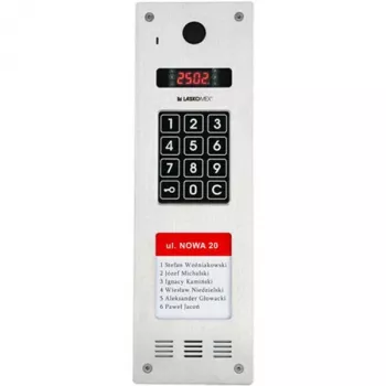 Laskomex CP-2533NR-040 Panel de audio vertical estrecho, acero inoxidable, con lector RFID
