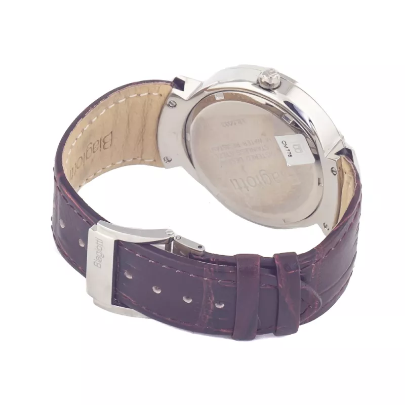 Laura Biagiotti LB0033M-04 Reloj de cuarzo analógico de hombre 40mm Esfera negra Correa de piel auténtica