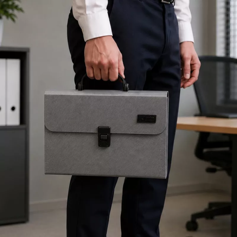 LEAN 31033 Organizador de documentos ampliable A4 13 compartimentos gris