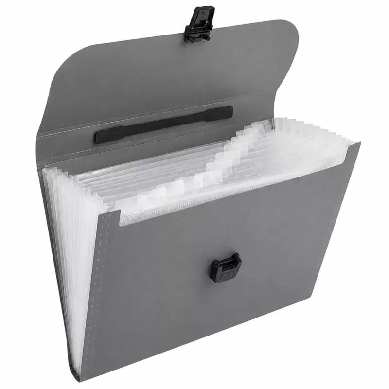 LEAN 31033 Organizador de documentos ampliable A4 13 compartimentos gris