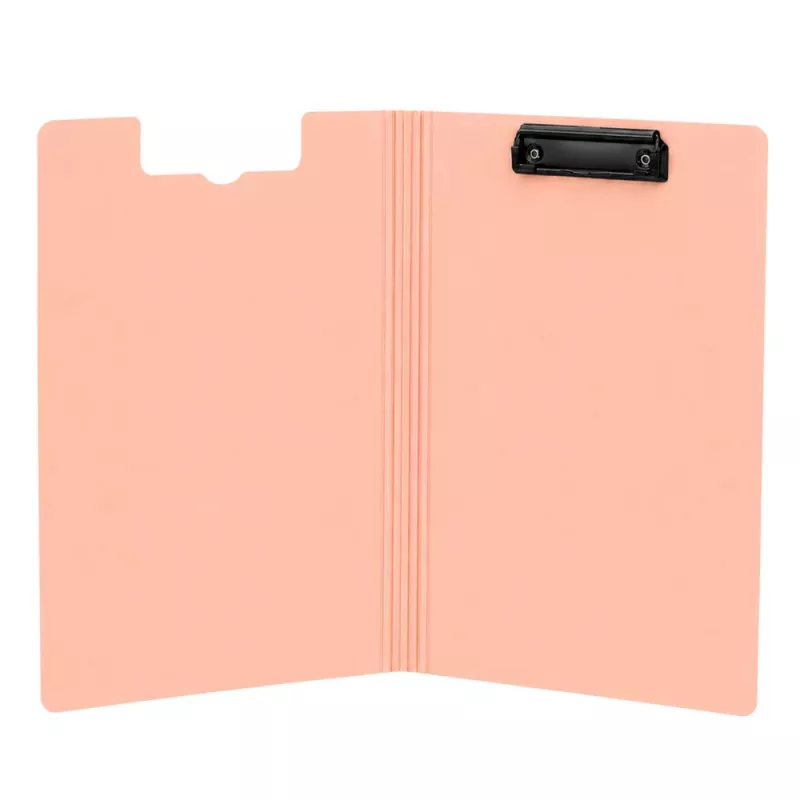 LEAN Carpeta con pinza A4 con tapa, clip metálico, plástico rosa