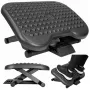 Reposapiés ergonómico ajustable LEAN para oficina con 3 niveles de masaje, negro