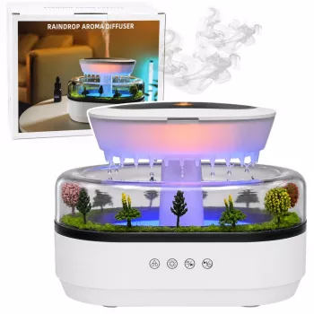 LEAN humidificador difusor de aroma efecto lluvia luz LED con fuente de alimentación