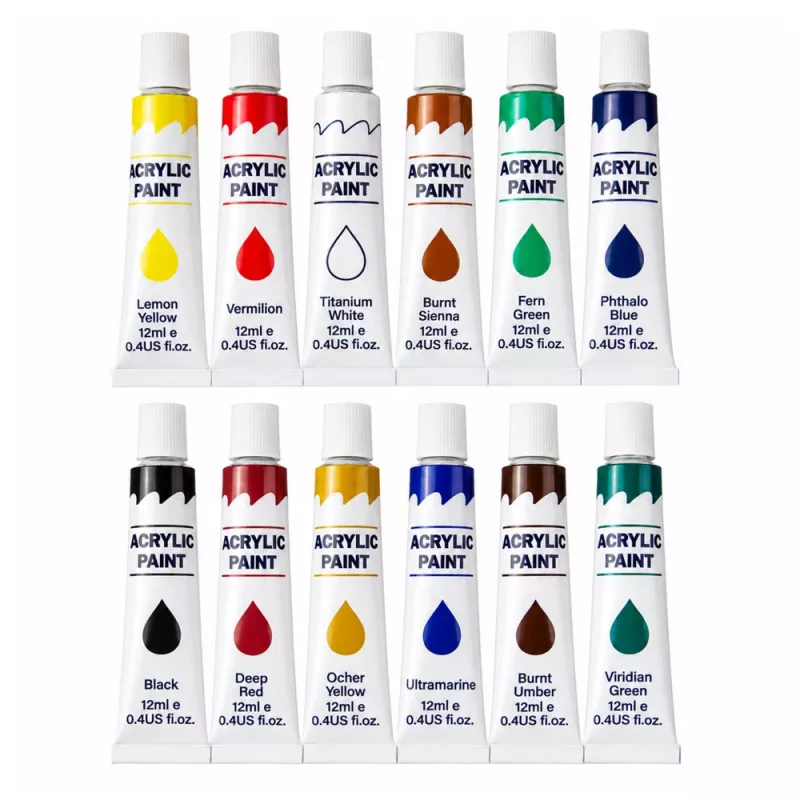 LEAN Set de Pintura Acrílica Artística 24 Colores 12 ml