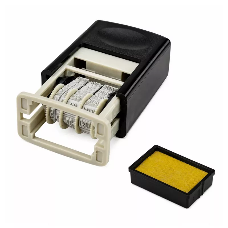 Sello de fecha automático LEAN ajustable de oficina negro