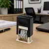 Sello de fecha automático LEAN ajustable de oficina negro