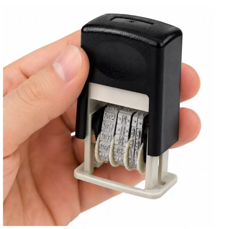 Sello de fecha automático LEAN ajustable de oficina negro