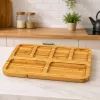 LEAN Bandeja de Bambú con Compartimentos para Servir 36 x 28cm