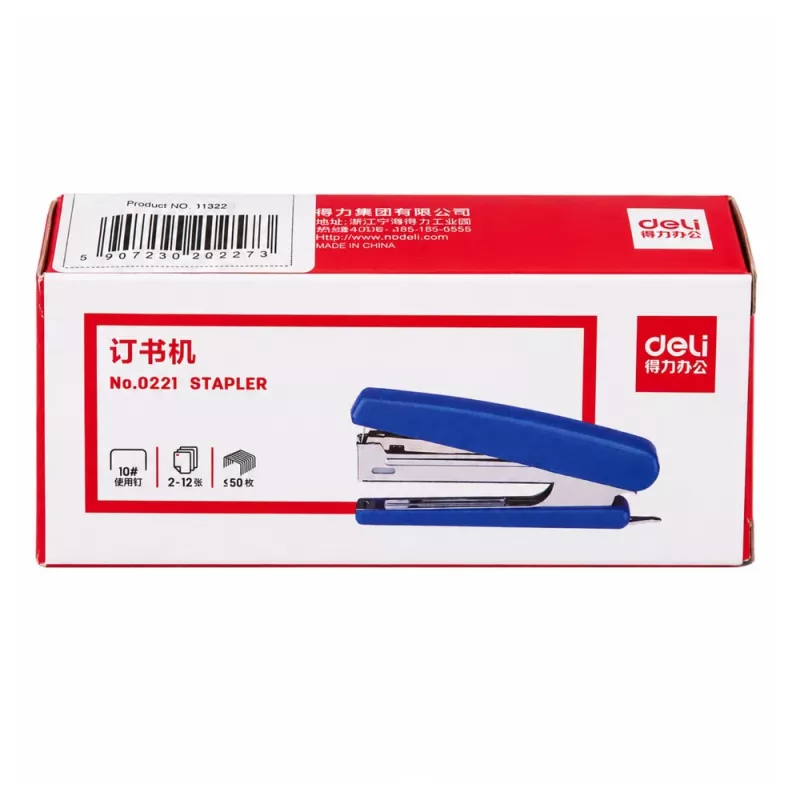 LEAN Grapadora de oficina azul de plástico, hasta 20 hojas, grapas 24/6