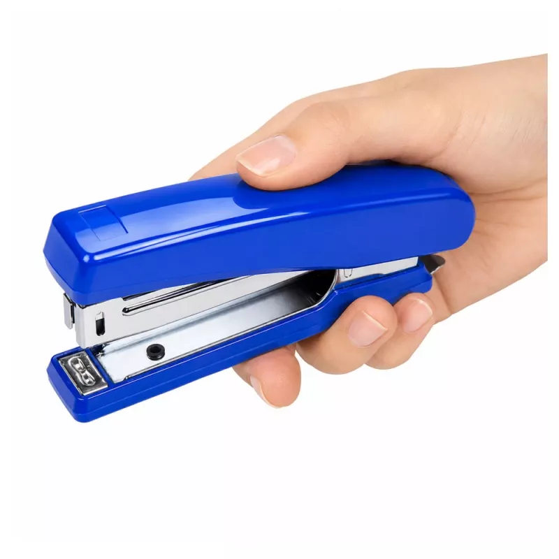 LEAN Grapadora de oficina azul de plástico, hasta 20 hojas, grapas 24/6